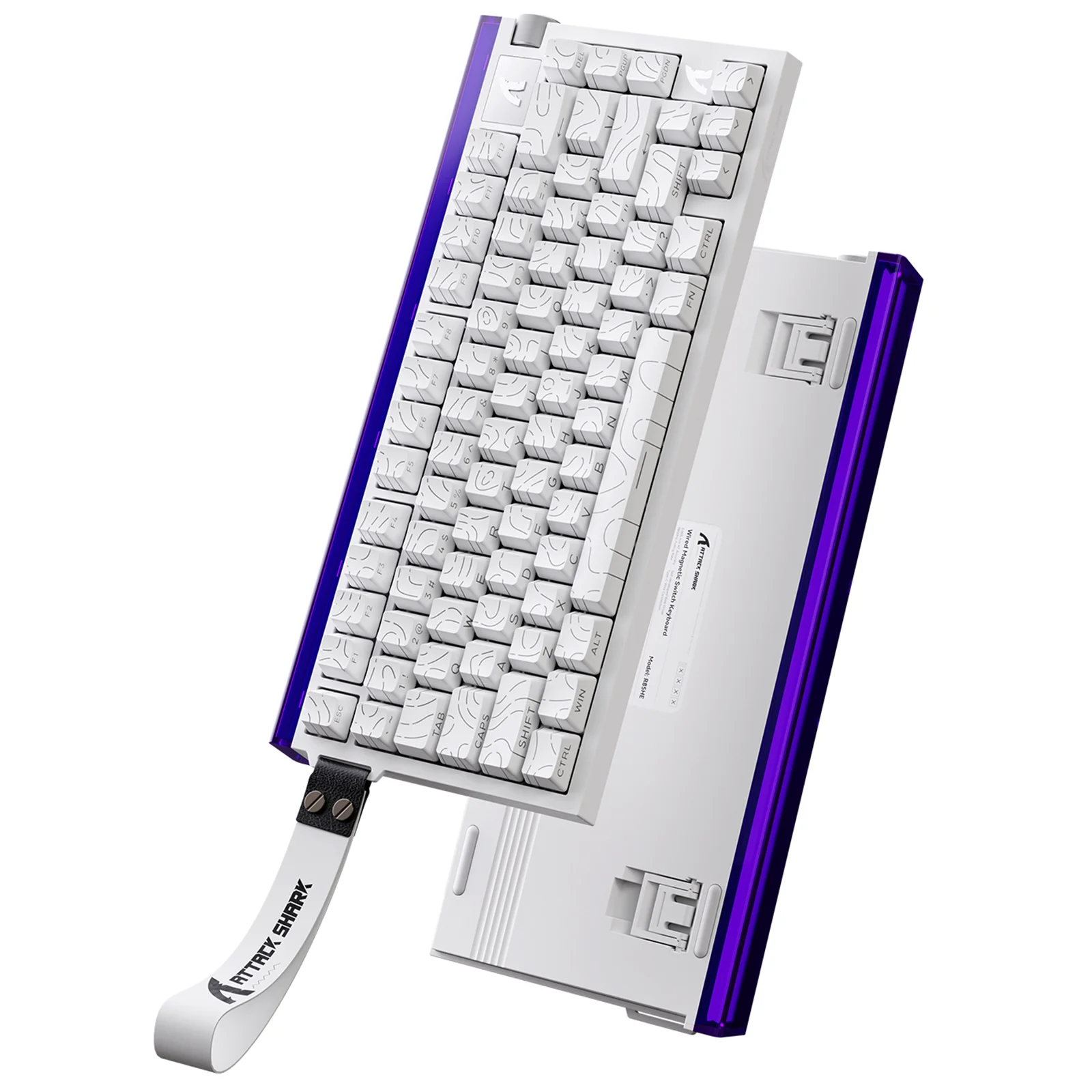 ATTACK SHARK R85 HE Wired Mechanical Keyboard, 75% 81 Keys Hot Swap HE Magnetic Rapid Trigger Switch, CNC Aluminum Knob PBT Side Print Keycaps Gasket Mount South-Facing RGB Gaming Keyboard for Windows Esports Gamers