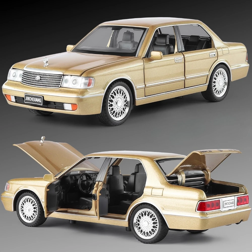 

1:32 Scale Crown GR86 Car Model Toy Metal Diecast Doors Opened Music Light Miniature Sports Cars Models Holiday Gifts for Child