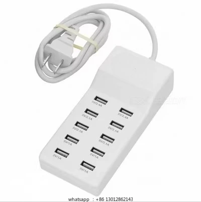 

10-портовое быстрое многопортовое USB-зарядное устройство, 20 А, смарт-розетка для телефона Android, планшета, вилка быстрой зарядки, пористая, 2,4 А