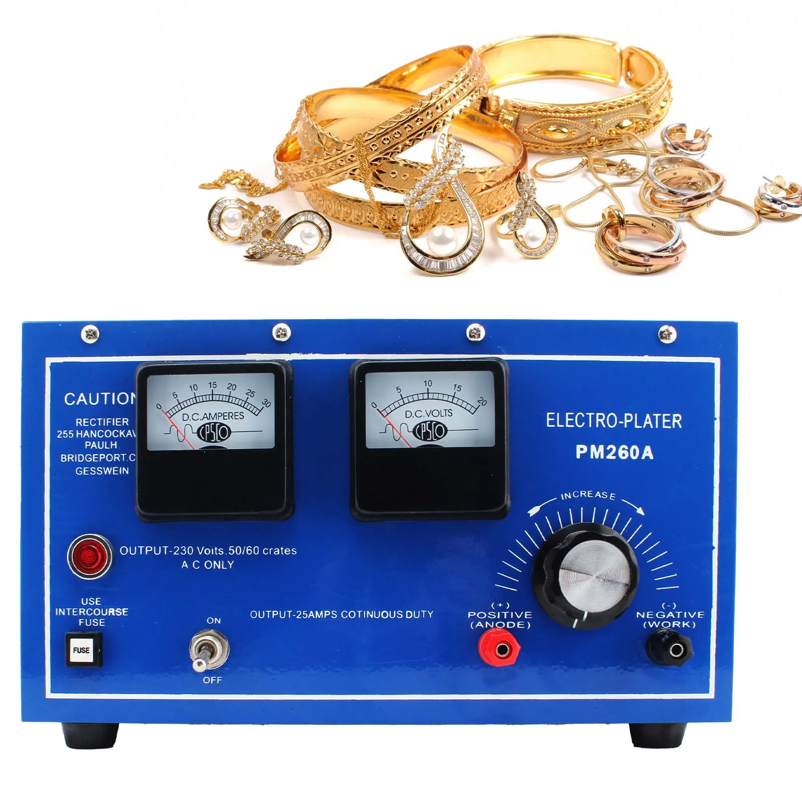 TOKTOS Jewelry Plating Rectifier 20V30A Platinum Gold Silver Rhodium Machine Plater Electroplating PM260A