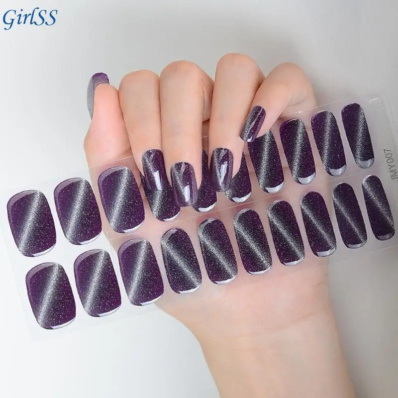 Gradient Nails Polish Strips Full Cover Wraps Sticker Nails Art Decoration for Quick Enhancement Easy to Apply T4MB