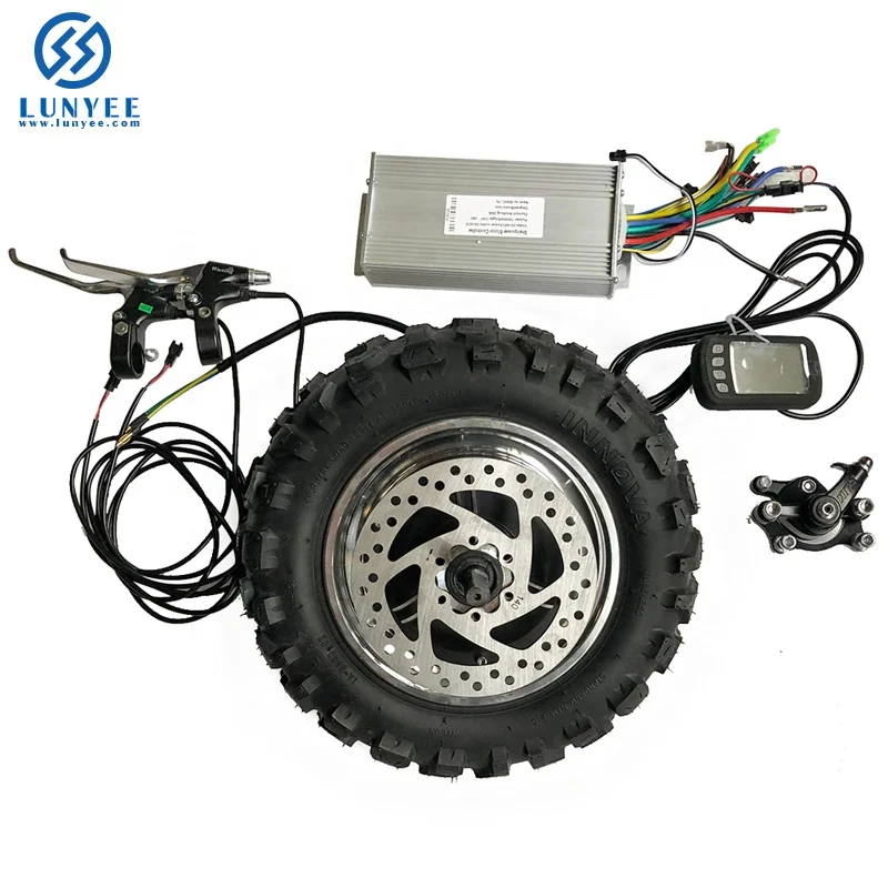 48V 1000W Brushless Gearless Hub Motor with Disc Brake Conversion Kit for Electric Motorcycle