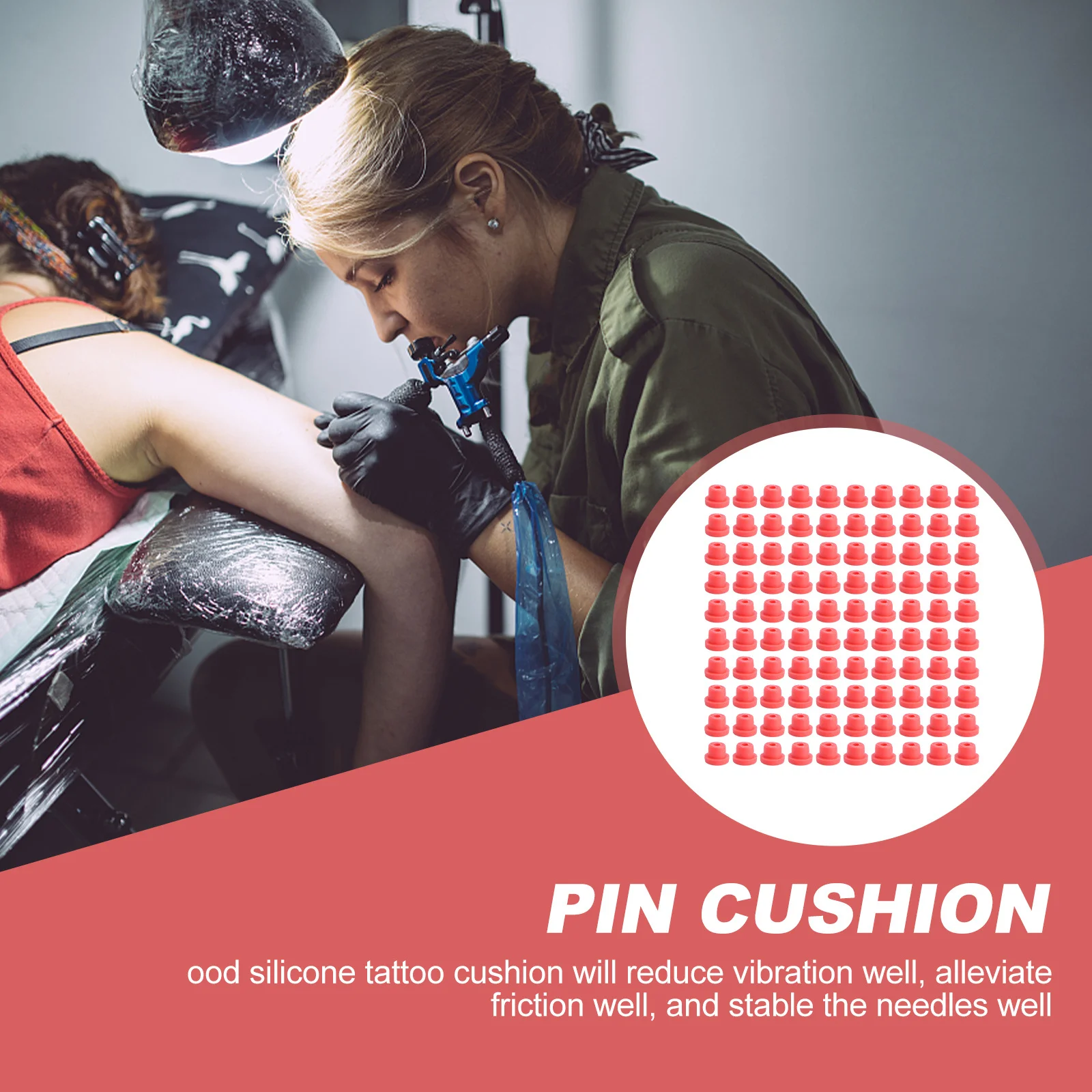 

100Pcs Silicone Needle Grommets Black Machine Use Pin Cushion Coil Tattoo Accessories Pin Cushion Silicone Grommet