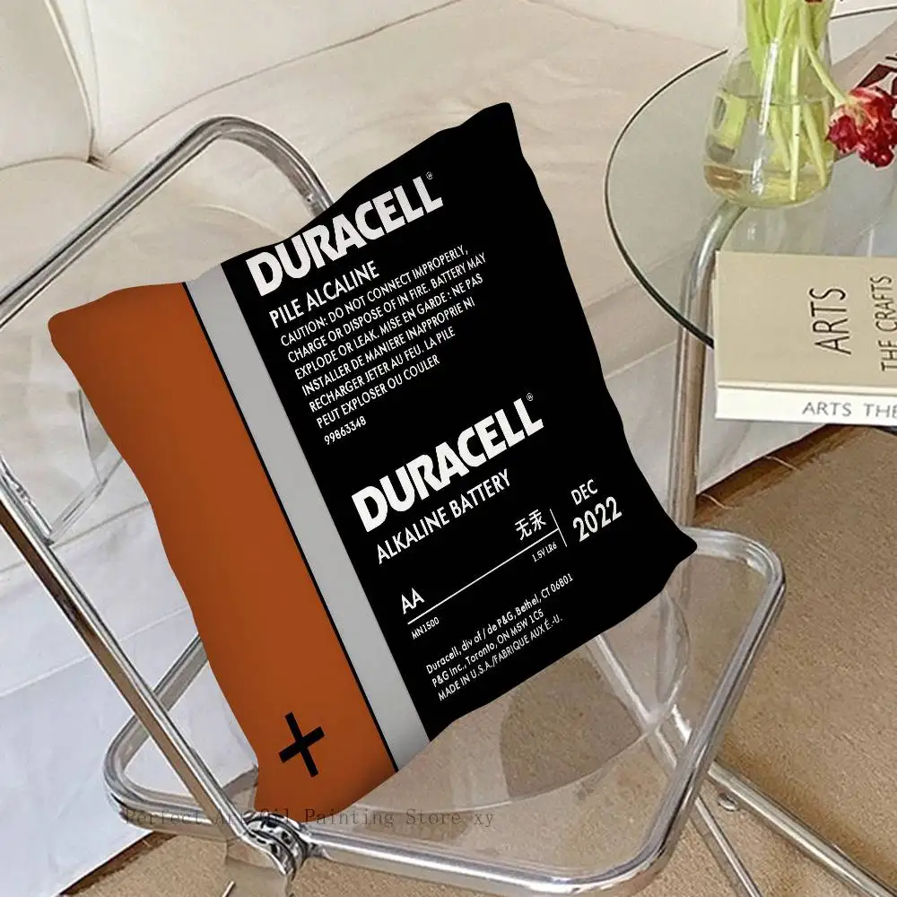 Alkaline Battery Label Pillow Case Fashion Square Pillowcase Bedroom Sofa Room Ins Decoration Leisure