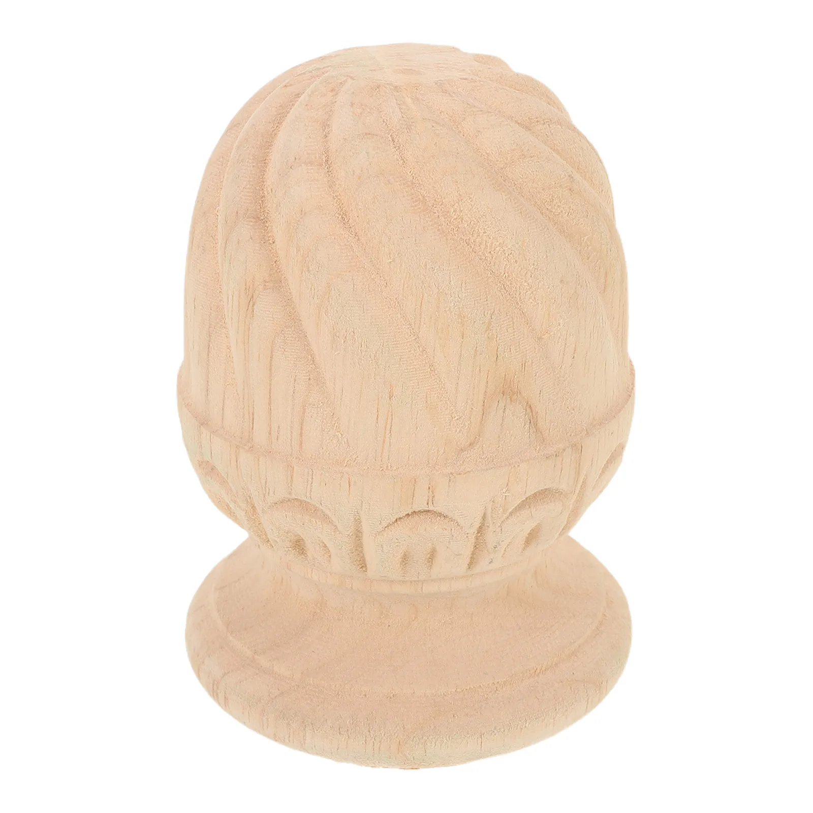 

Unfinished Wood Finial Staircase Newel Post Topper Decorative Carved Finials for DIY Crafting Bedpost Curtain Rod Enhancements