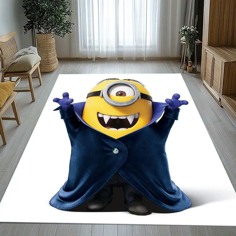 Funny Kawaii M-Minions Cartoon Area Rug,Soft Non-Slip Carpet Mat for Living Room Bedroom Playroom,Sofa Floor Rug,Home Decor Gift