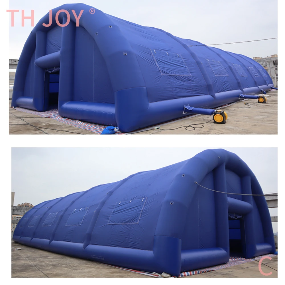 customized 25x12m giant inflatable tent for event, outdoor air blow up blue tent inflatable marquee party tent for sale