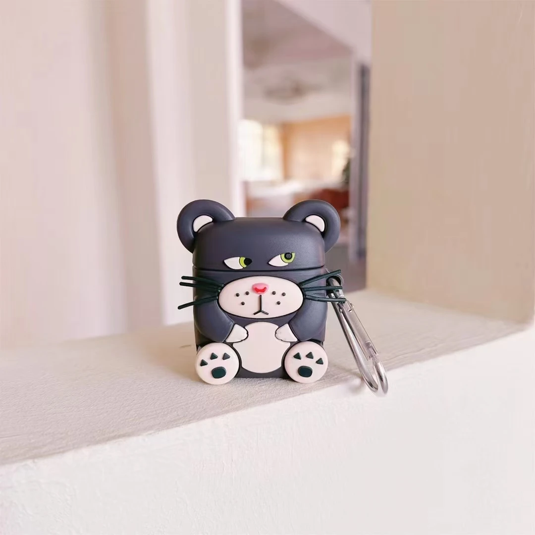 Cartoon Cute Lucifer the cat  Silicone Earphone Case For Airpods 3 2 1 Pro  Wireless Headphones Cover Soft Cases funda