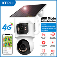KERUI 4MP WIFI IP Outdoor Camera with Dual Lens 24H AOV 4G Solar Powered 10X Zoom PTZ Home Security CCTV Surveillance Icsee
