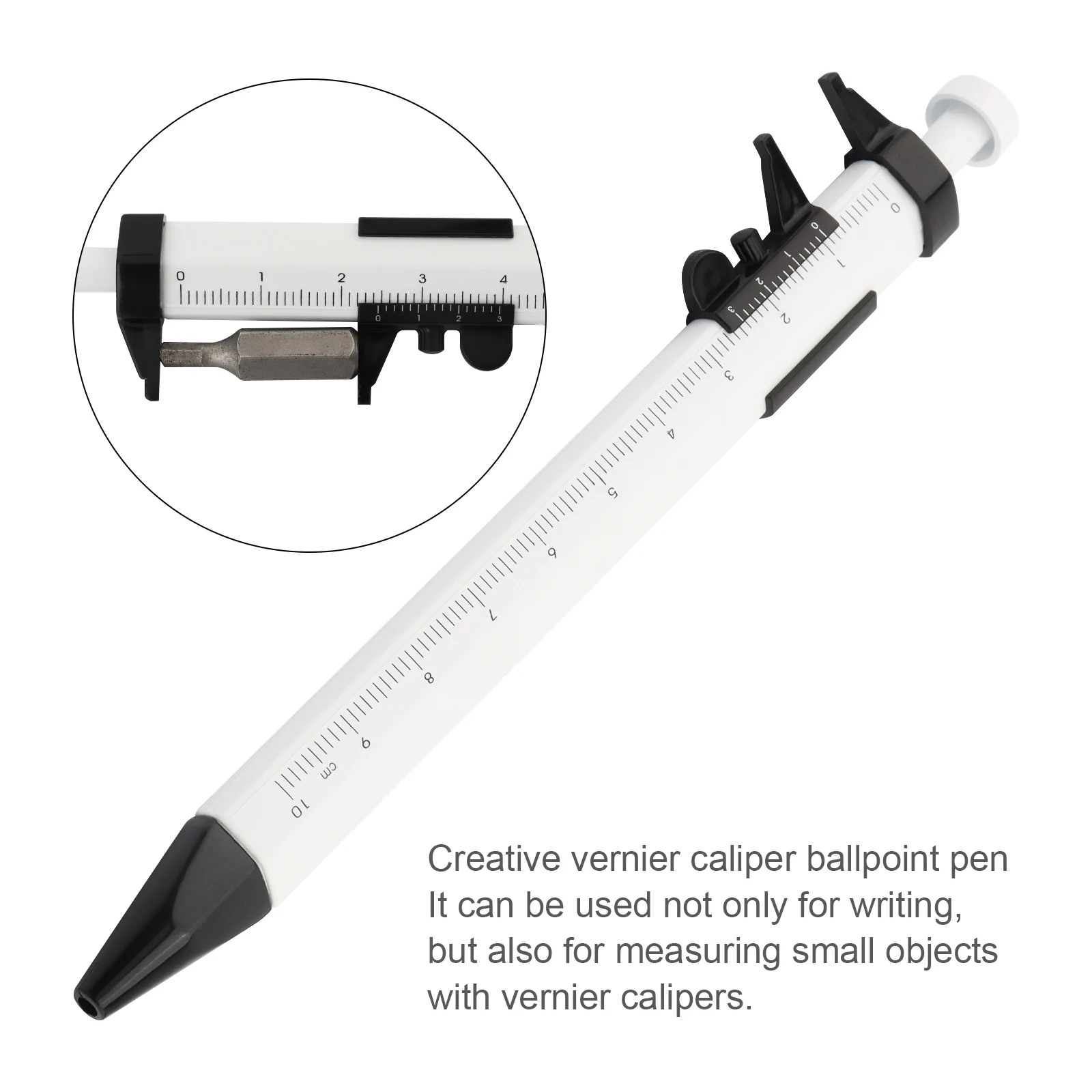 2 In 1 Ball-point Pen Vernier Calipers Measuring Tools Plastic Optional 0-100mm Vernier Caliper Pen