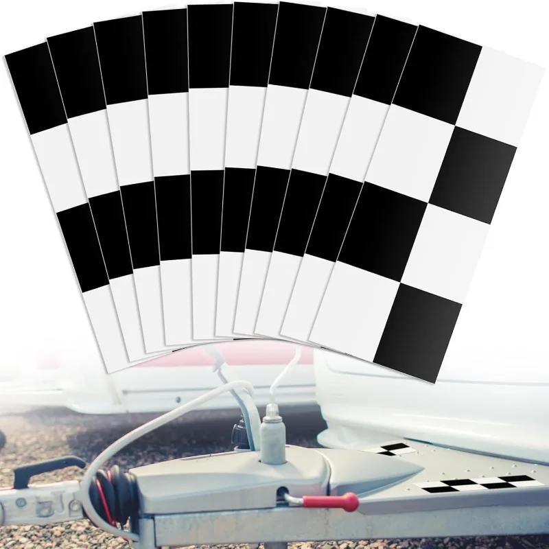10PCS Backup Assist Trailer Car Stickers Waterproof Black and White Checkered Trailer Decals for F150 2015-2023 EU5A-19D534-EA
