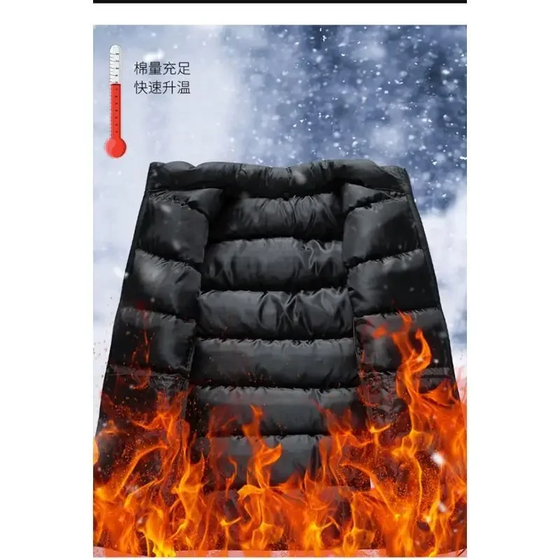 Vest Winter Jacket Coat Men Plus Size 4XL 5XL 6XL Warm Sleeveless Jackets Zipper Vest Coat Autumn Stand-up Collar Waistcoat