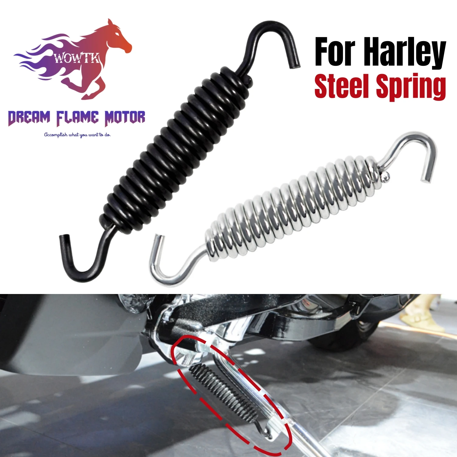 Motorcycles Kickstand Support Spring Stand For Harley Touring 2007-2024 Electra Road King Street Glide Softail Fat Boy Sportster