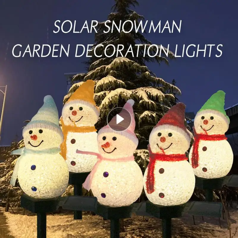 

LED Christmas Solar Snowman Lights Outdoor Waterproof Garden Light Lawn Landscape Lighting Ground Plug Lamp Christmas Decoration