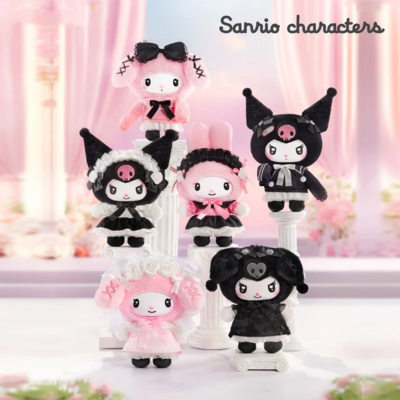 

2025 Sanrio Characters Family Angel Garden Series Plush Pendant Blind Box Kuromi Melody Cute Vinyl Face Doll Mystery Box Gift