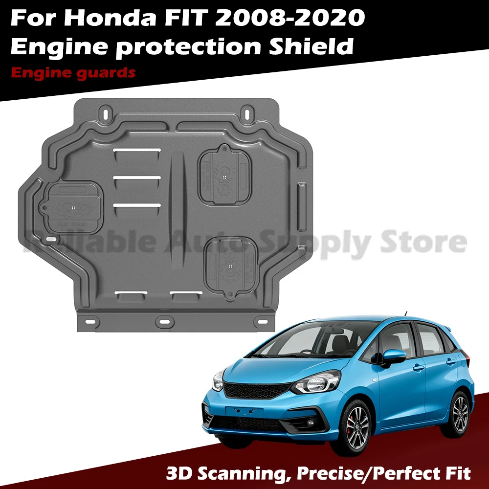 Escudo de protección del motor Protector del motor para Honda Fit 2008-2020, ajuste perfecto escaneo 3D, placa contra salpicaduras, seguridad de conducción mejorada