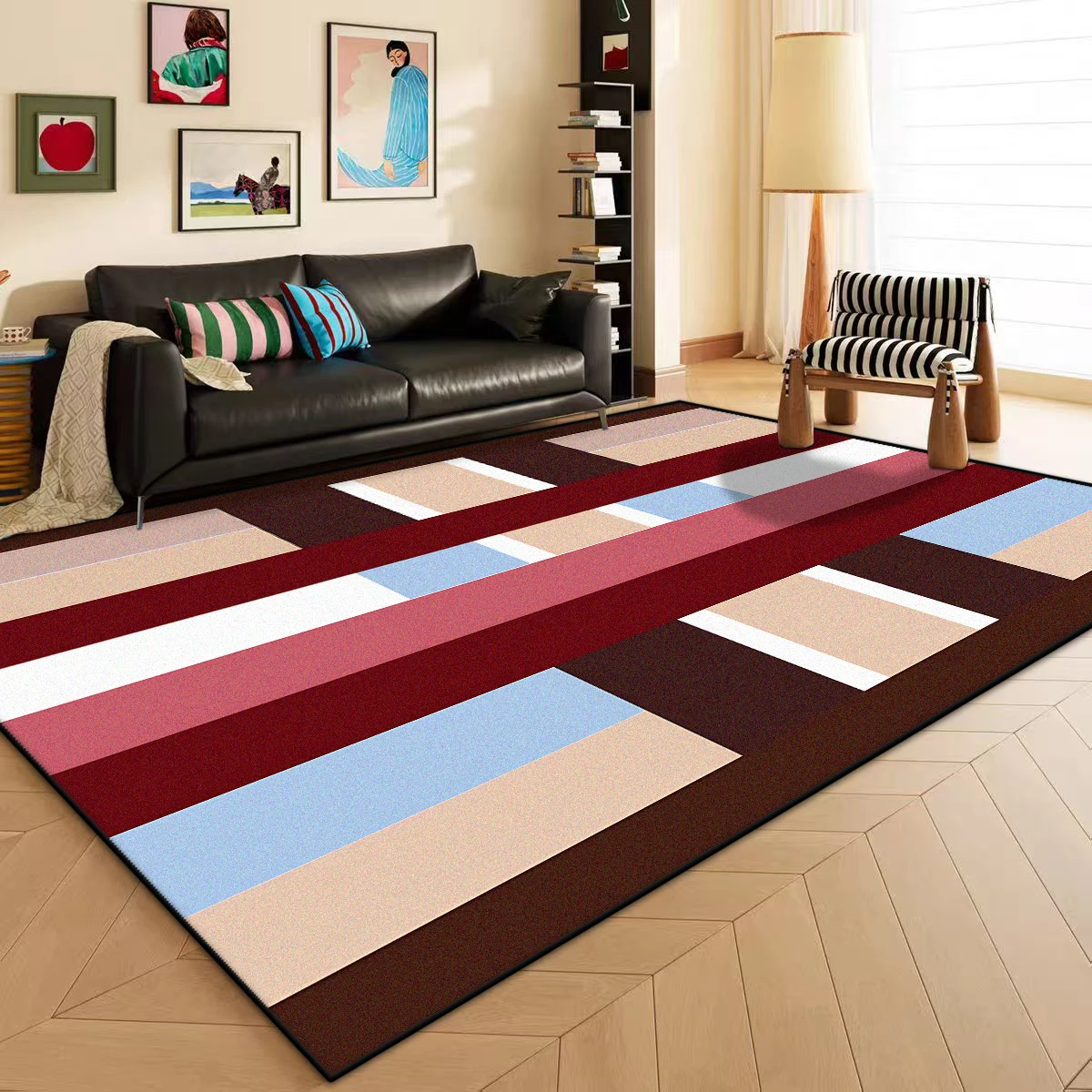 

Modern Geometric Carpet Bedroom Decoration Customizable Rugs Sofa Side Carpets Living Room Soft Fluffy Antiskid Floor Mat Lounge