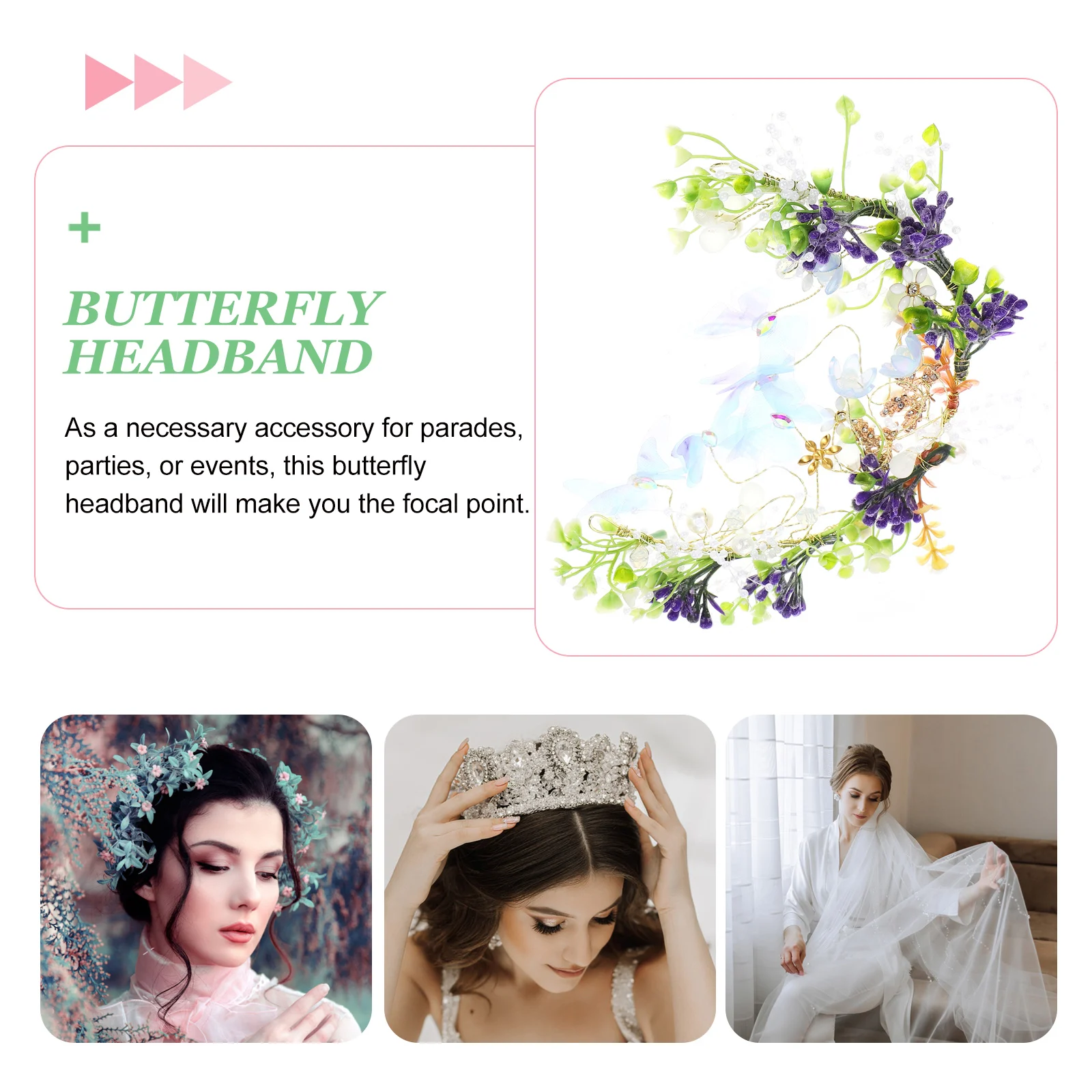 

Delicate Butterfly Headband For Women Girls Party Hair Band Festival Cosplay Costume Accessory Masquerade Womens Hair