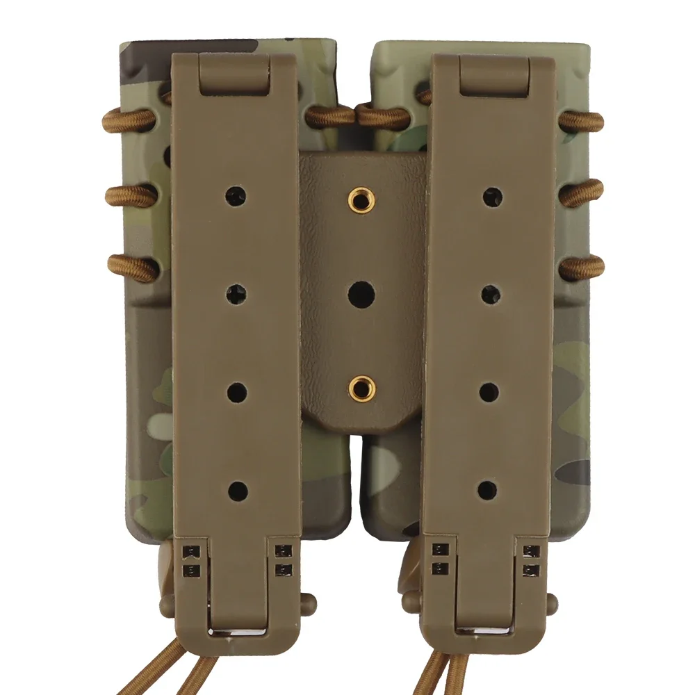 Stedelijke Aanval Lange Dubbele Mag Zakje 9Mm. 40. 45acp Verlengde Magazijn Carrier Voor Uitrusting Molle Riem Vest Schieten