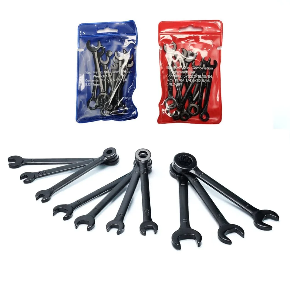 Flat-Jaw Wrench Set 10PCS Designed to Minimize Slippage and Nut Wear During For Tightening and Loosening Operations