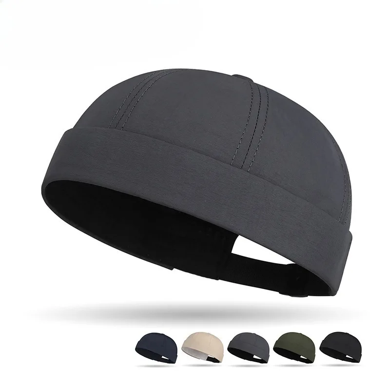Quick Dry Adjustable Skull Cap Japanese Style Thin Brimless Hat Summer Melon Cap Multi Color