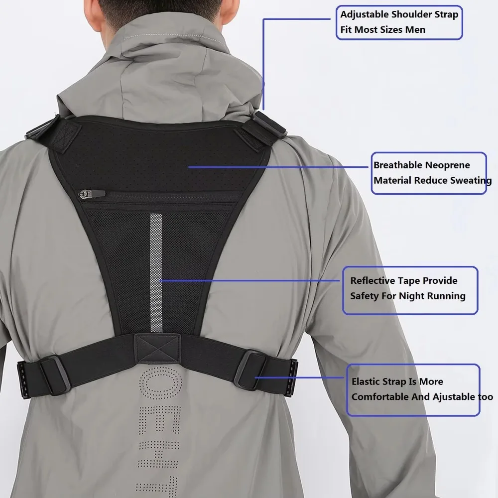 Adjustable Sports Vest Bag Multi-functional Water Resistant Outdoor Chest Bag Oxford Cloth Lightweight Running Vest Bag Women