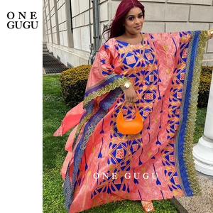 النساء الأفريقيات بازين اللباس مزيج حجم الخوخ التطريز حوض ريتشي داشيكي رداء لملابس فستان الزفاف النيجيرية أنقرة أعلى 10 مبيعات أردية كابولانا أفريقية - رقم 7