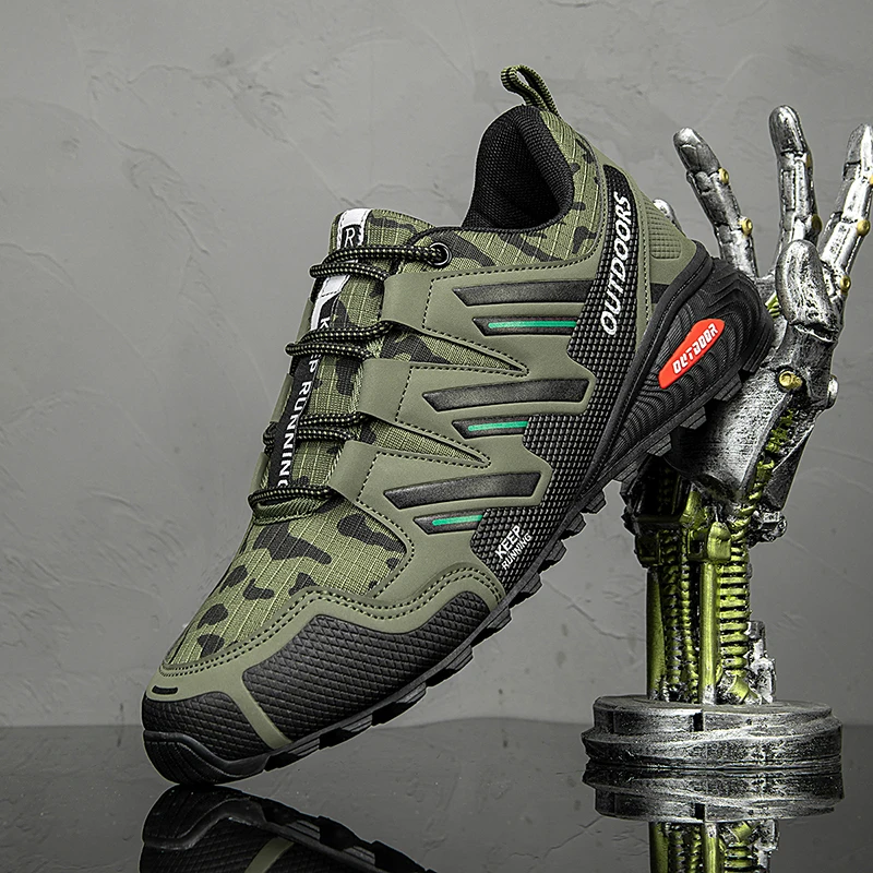 Hiking Shoes For Men Waterproof Lace-up Outdoor Shoes Men Cycling Trail Running Shoes Trekking Walking Hunting Tactical Sneakers