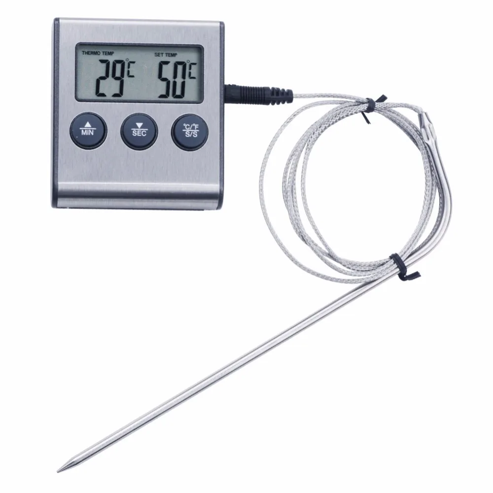 thermometerKitchen Digital CookingMeat Food Probe For BBQ Grill Oven Meat TimerManually SetCooking Function with