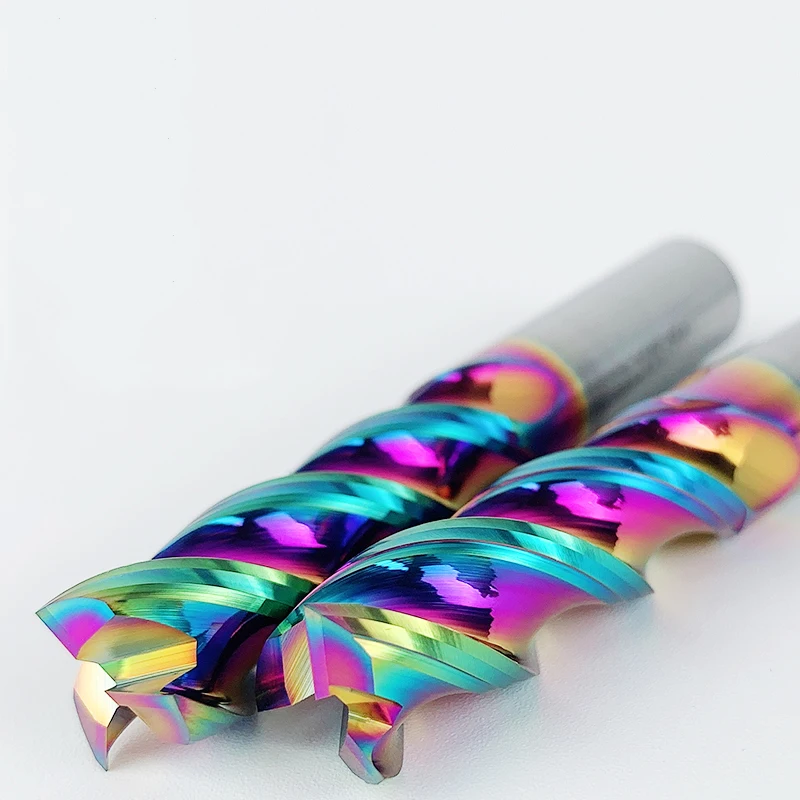 JIMMY HRC55 Tungsten Steel 3 Flute Milling Cutter Carbide End Mill CNC Colorful Coating Face Mill Cutter Milling Tools