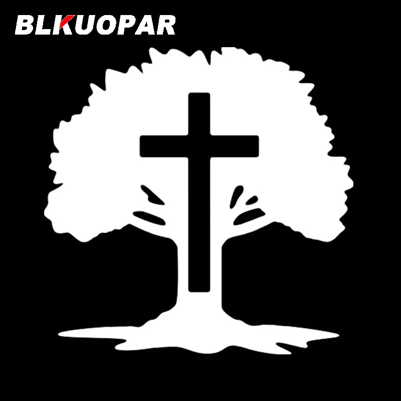 BLKUOPAR Christian Cross Tree of Life Isolated Car Stickers Vinyl Sunscreen Decal Personality Bumper Car Styling Decoration