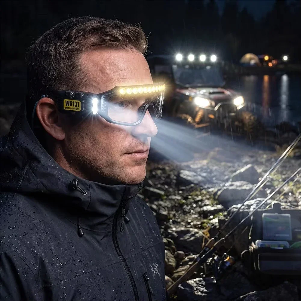 New glasses light High power Headlamp Long lasting Lithium Battery portable Outdoor Cycling Silicone Sensor Glasses Light view 3