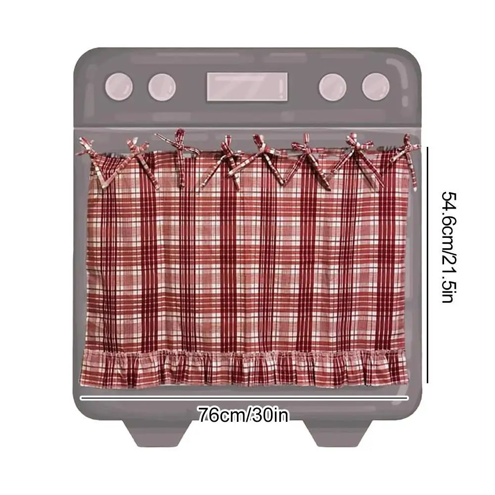 Oven Skirt Artisanal Farmhouse Oven Cover with Ruffle Trim Under Stove Oven Hideaway Curtain Kitchen Decor view 6