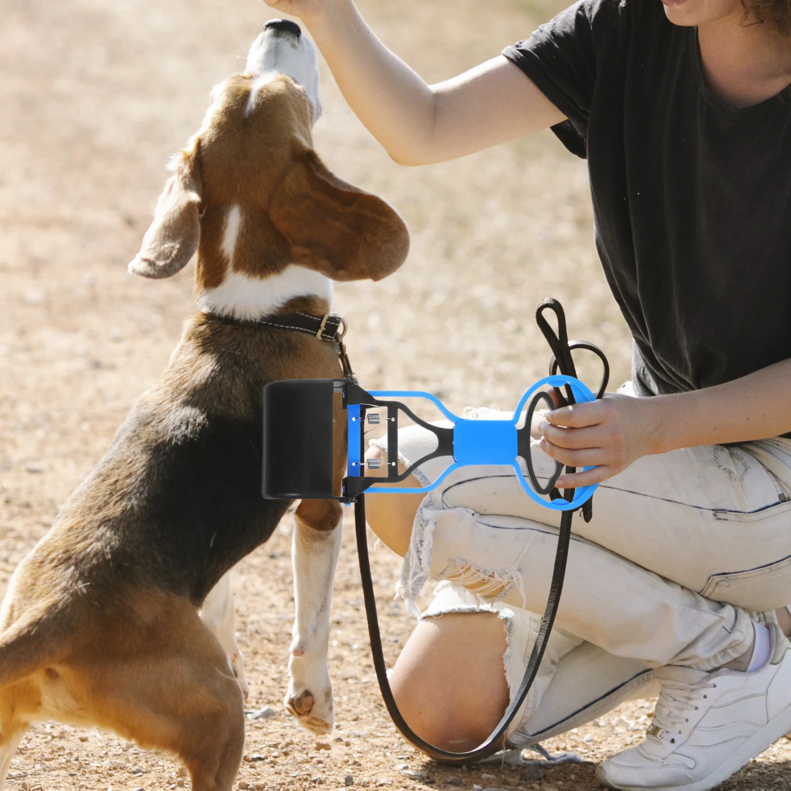 

Portable Blue Pet Poop Scooper Durable Abs Dog Waste Pickup Tool With High-Tension Springs Yard Park Cleaning Poop Pickup