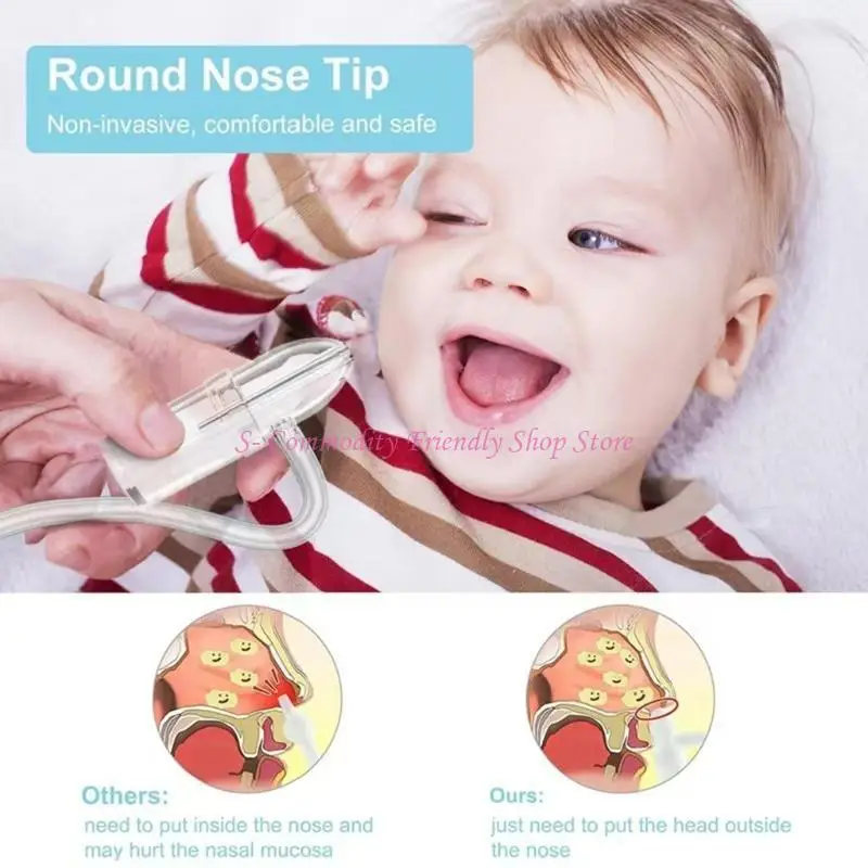

85AE Infant Nose Suction Device, Portable Nasal Aspirator with Gentle Round Nozzle Tip Easy Operate for Congestion Relief