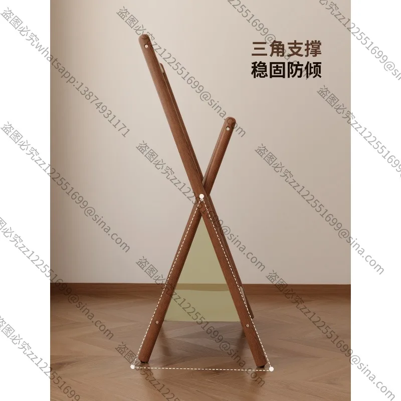 Suitable for Solid Wood Foldable Hanger, Bedroom Net Floor Coat Rack Drying Rack, Bedside Clothing Artifact At Night