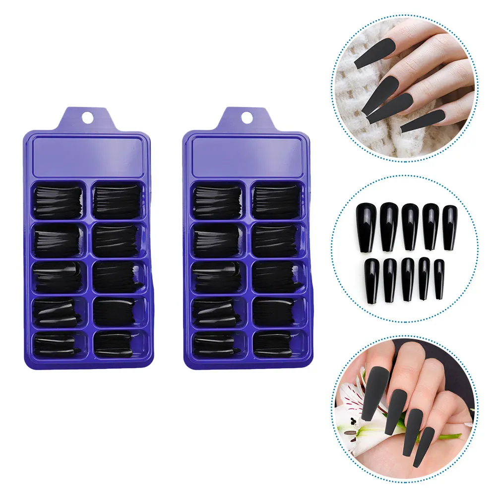 

200pcs Full Cover Fake Nails Super Long Ballerina Press On Nail Tips For Women Wedding Party Halloween Valentine’S Day Manicure