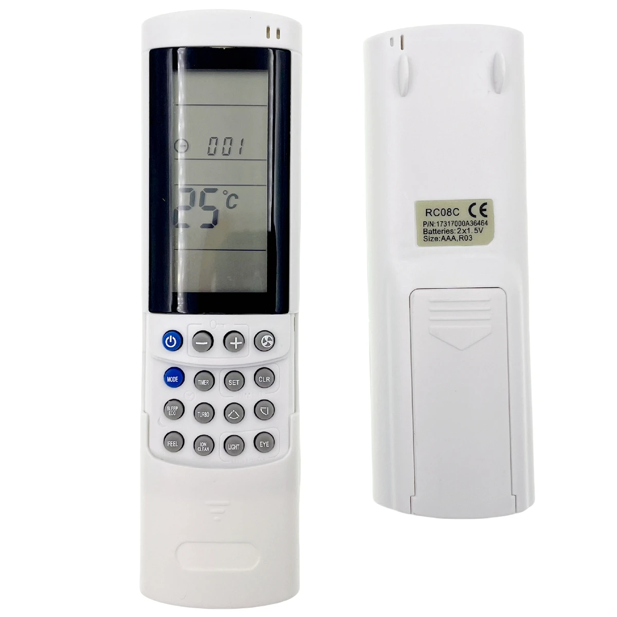 New AC Remote Control RC08C 7ACEL1740 For Airwell Electra HKD / HND / HCD / LCAC / CDM Series  Air Conditioner אלקטרה שלט רחוק