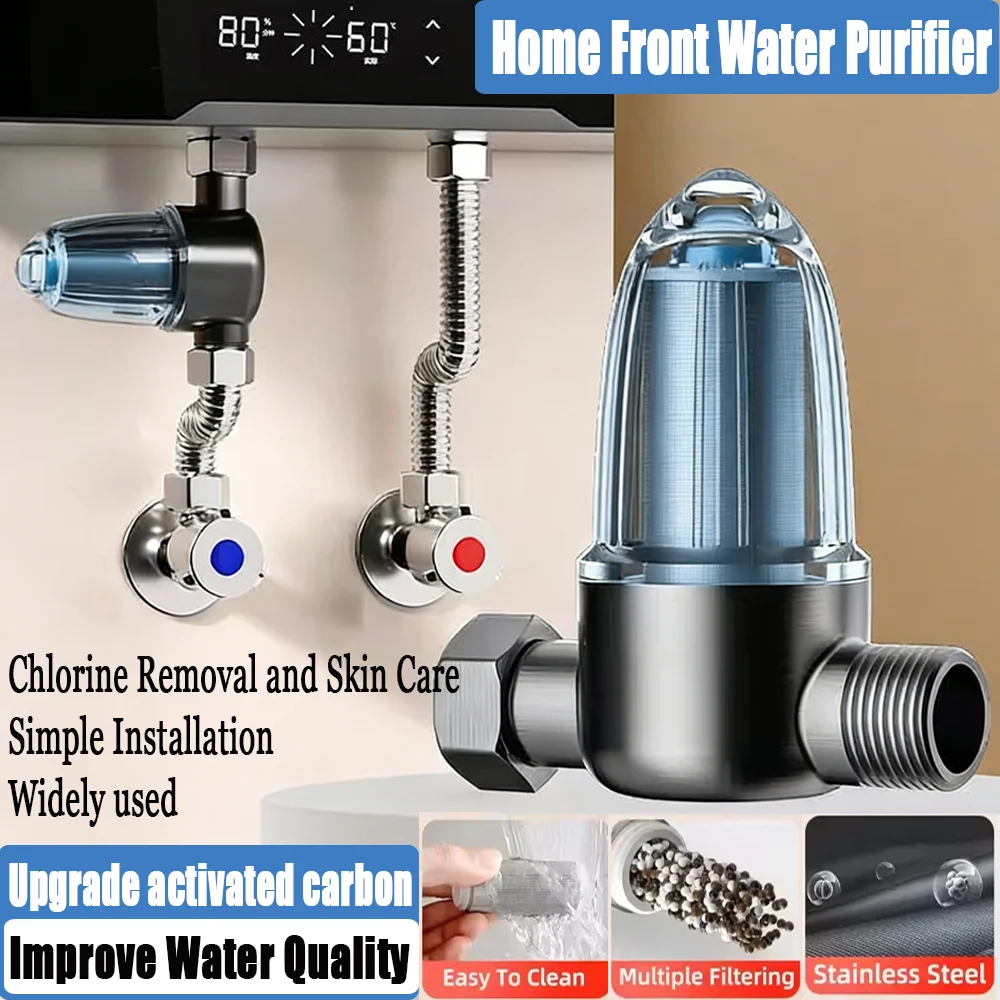 1PC Metal Household Water Purifier Universal Water Filter To Remove Heavy Metals Chlorine Fluoride Filtered Soften Hard Water