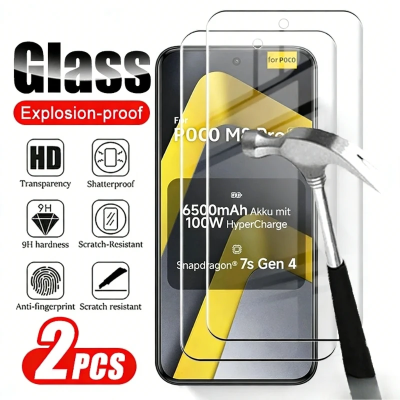 2Pcs Curved Glass F…