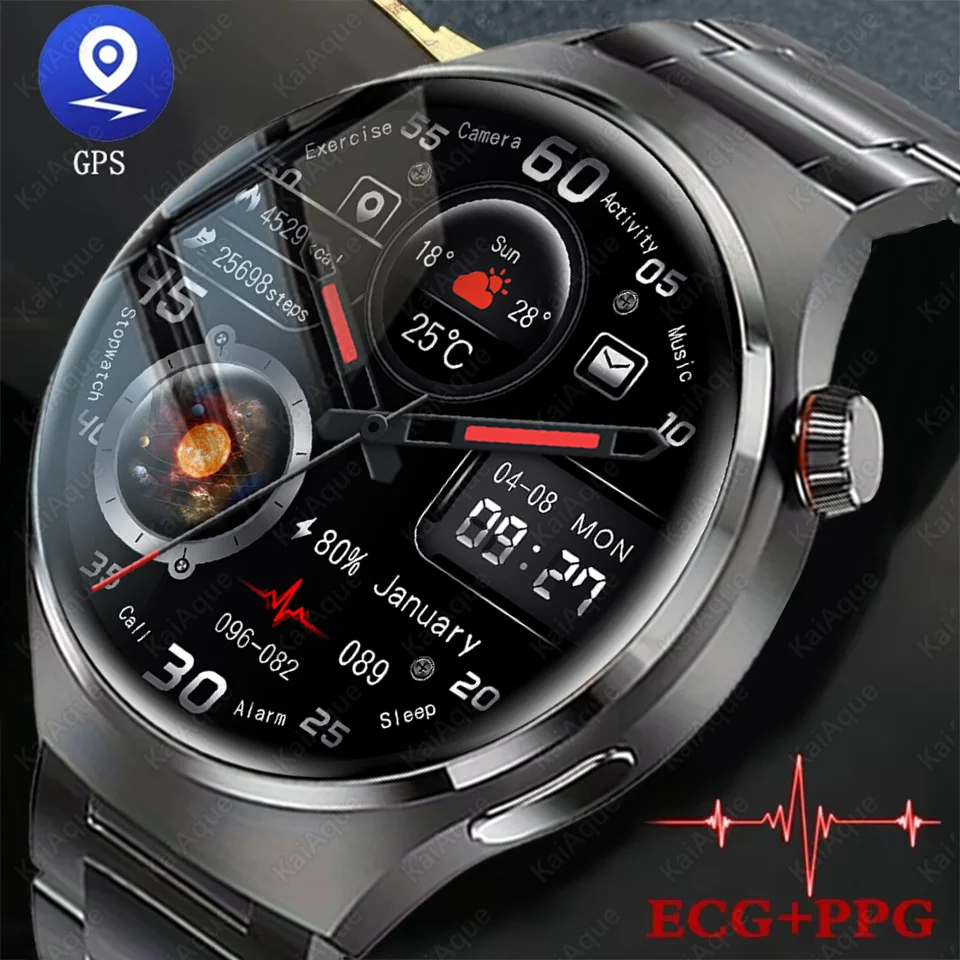 ترقية ساعة ذكية للرجال GPS خريطة MP3/MP4 لاعب ساعة 4 برو بلوتوث دعوة الرياضة كشف الصحة البوصلة موضة ساعة ذكية