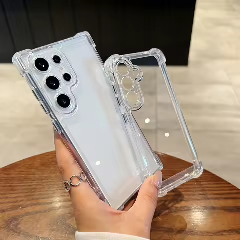 Luxury Shockproof Phone Case For Samsung Galaxy S25 S24 S23 S22 S21 S20 FE Ultra Plus A55 A54 A35 A15 A25 Transparent Back Cover