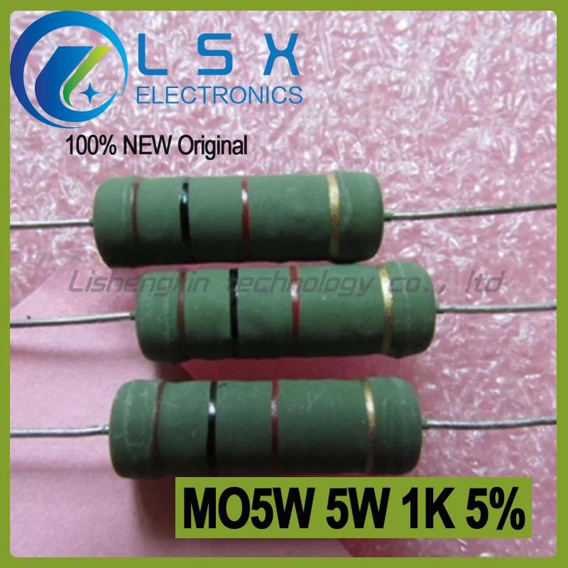 

10 шт. MO5W 5 Вт 1 К 5% осевой металлооксидный пленочный резистор новый и оригинальный