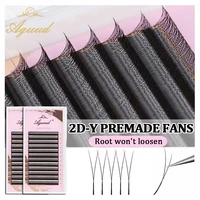 AGUUD-extensión de pestañas 2D Y, pestañas prefabricadas de voto, pestañas postizas de visón, red de malla Premium, pestañas cruzadas, puntas individuales, pestañas en forma de Y 2D