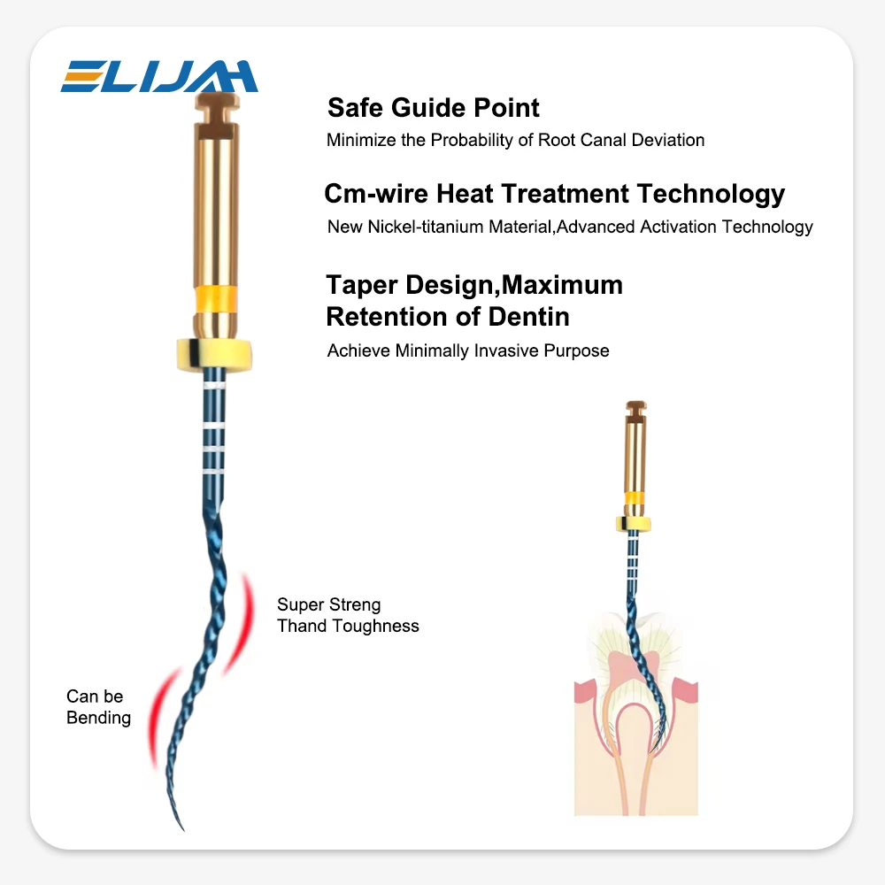 Denspay 25mm Sx-F3 Dental Heat Activated Canal Root Files Treatment Rotary File Dentist Tools Endodontyczne pilniki Materiały dentystyczne