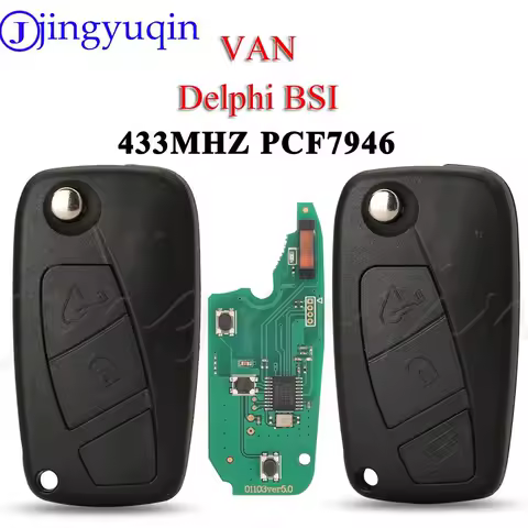 jingyuqin Flip Remote Car Key For VAN Fiat Fiorino 500 Doblo Grande Punto Punto Evo Punto Qubo 2/3BTN 433MHz PCF7946 Delphi BSI
