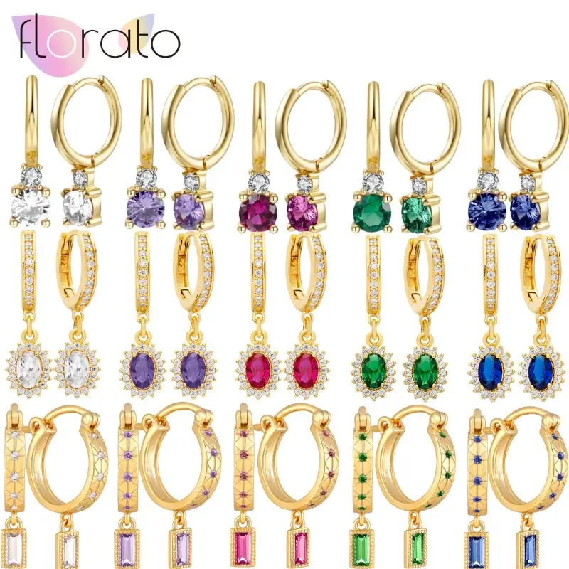 

925 Sterling Silver Needle Zircon Earring Pendant With Different Shapes Women Light Luxury Fashion Valentine's Day Jewelry Gift