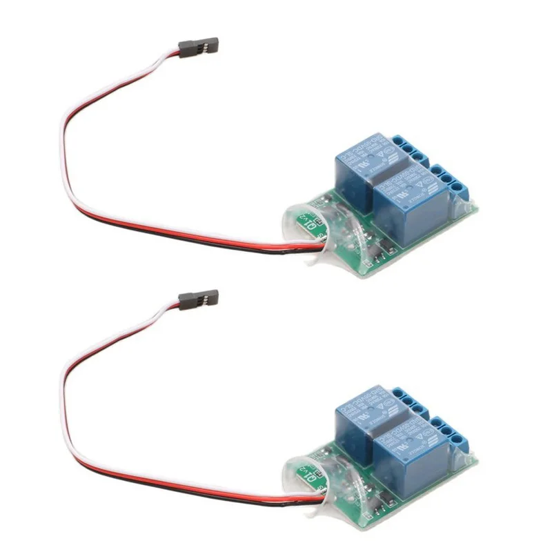 2PCS Aircraft Model Electronic PWM Relay Module 1CH Two-way Remote Control On-off Switch Max 10A Current for RC 5V Receiver