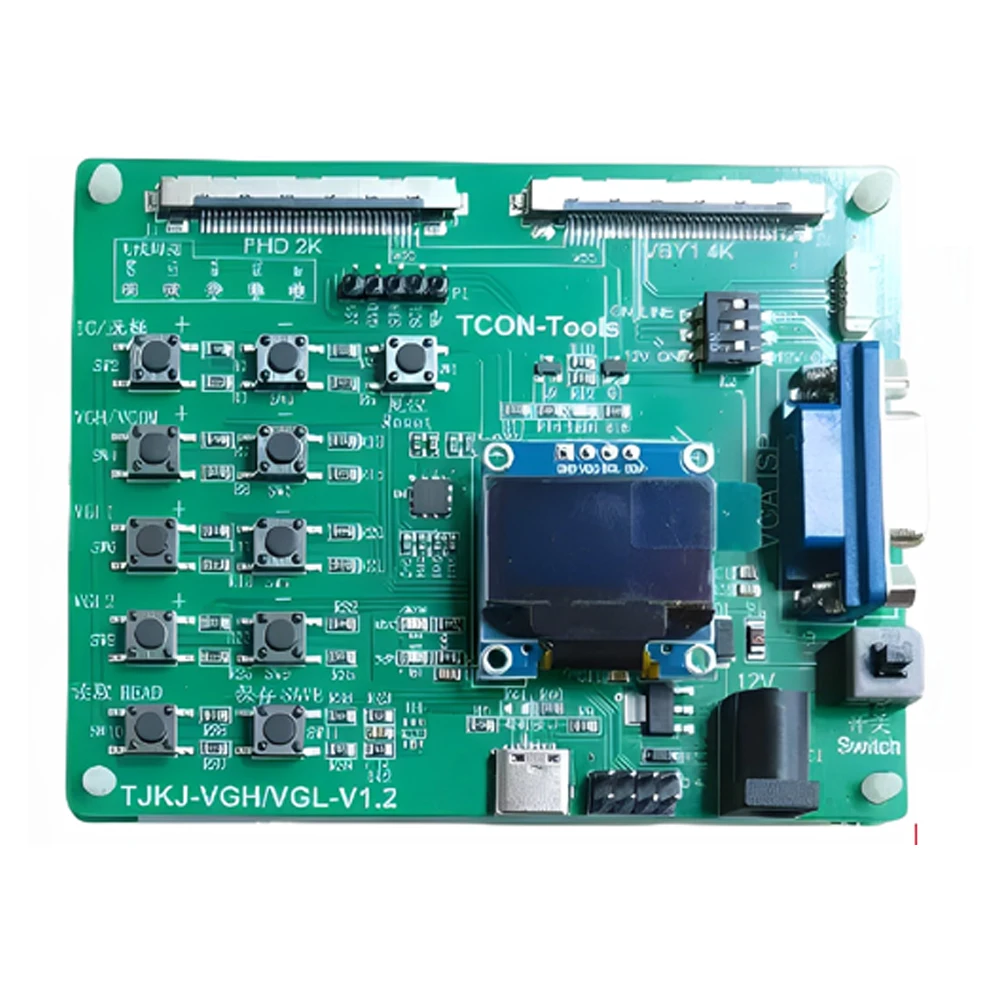TCON V1.2 Voltage Regulator Programmer VGH VGL VCOM with Reset Function IC Adjustment Strong Compatibility with PMICS DC12V