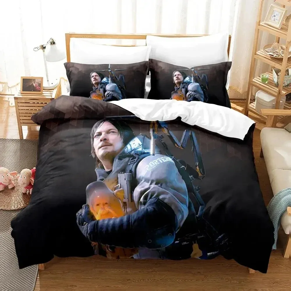 

3D Print Death Stranding Bedding Set Duvet Cover Bed Set Quilt Cover Pillowcase Comforter King Queen Size Boys Adult Bedding Set